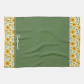 Zonnebloemen rand aangepaste keukenhanddoeken (Horizontaal)