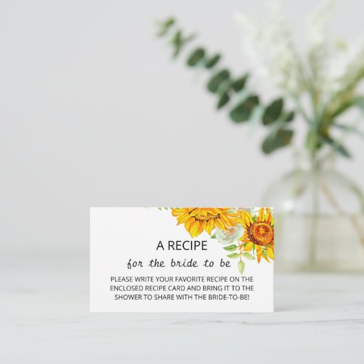 Zonnebloemen Recipe Kaart Enclosure (Staand voorkant)