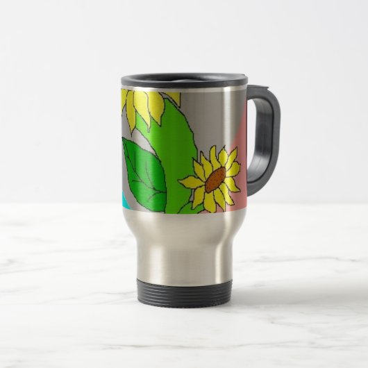 zonnebloemen reisbeker (Voorkant rechts)