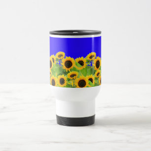 Zonnebloemen Reizen Mok Oekraïne Vlag Kleuren