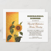 Zonnebloemen repetitie diner uitnodiging (Voorkant / Achterkant)