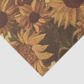 Zonnebloemen retro vintage achtergrond tissuepapier (Detail)