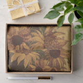 Zonnebloemen retro vintage achtergrond tissuepapier (Geschenk)