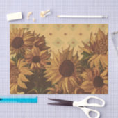 Zonnebloemen retro vintage achtergrond tissuepapier (Craft)
