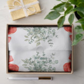 Zonnebloemen, Rode Klaprozen & Eucalyptus Decoupag Tissuepapier (Geschenk)