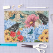 Zonnebloemen Rode rozen Blauwe hortensia & raven Tissuepapier (Craft)