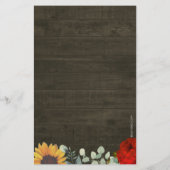 Zonnebloemen rode rozen Rustic Grey Budget Weddens (Achterkant)