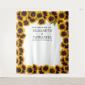 Zonnebloemen roestische fotohokje achtergrond voor wandkleed (Voorkant)