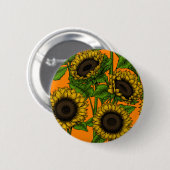 Zonnebloemen Ronde Button 5,7 Cm (Voorkant /achterkant)