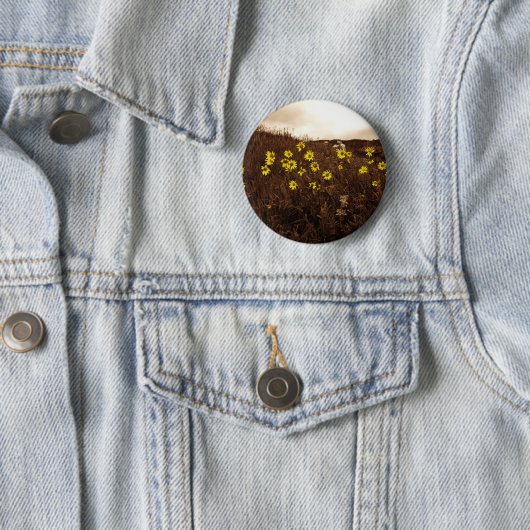 Zonnebloemen Ronde Button 5,7 Cm (In situ)