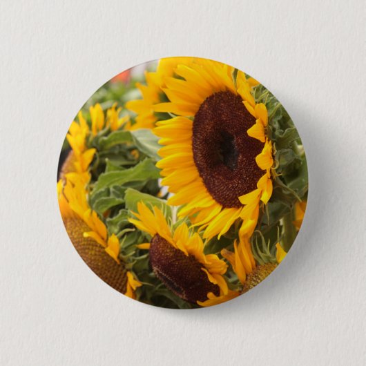 Zonnebloemen Ronde Button 5,7 Cm (Voorkant)