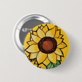 Zonnebloemen Ronde Button 5,7 Cm (Voorkant /achterkant)