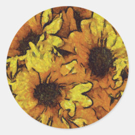 Zonnebloemen Ronde Sticker