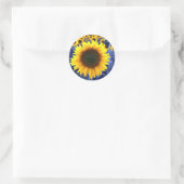 Zonnebloemen Ronde Sticker (Tas)