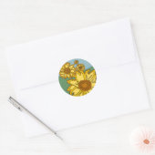 Zonnebloemen Ronde Sticker (Envelop)