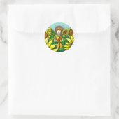 Zonnebloemen Ronde Sticker (Tas)