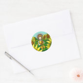 Zonnebloemen Ronde Sticker (Envelop)