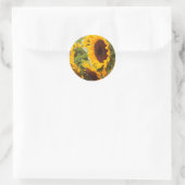 Zonnebloemen Ronde Sticker (Tas)