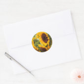 Zonnebloemen Ronde Sticker (Envelop)