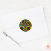 Zonnebloemen Ronde Sticker (Envelop)