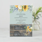 Zonnebloemen Rood Boots Licht Uitnodiging (Staand voorkant)