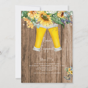 Zonnebloemen Roodnebots Houdt Engagement Party Kaart