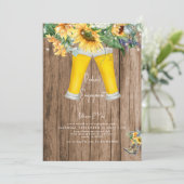 Zonnebloemen Roodnebots Houdt Engagement Party Kaart (Staand voorkant)