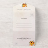 Zonnebloemen roos gouden bruiloft uitnodiging RSVP (Buitenkant)