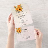 Zonnebloemen roos gouden bruiloft uitnodiging RSVP (Afscheurbaar)
