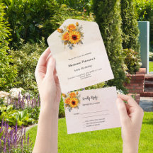 Zonnebloemen roos gouden verjaardag RSVP