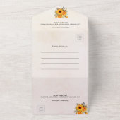 Zonnebloemen roos gouden verjaardag RSVP All In One Uitnodiging (Buitenkant)