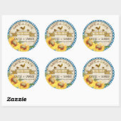 Zonnebloemen Rooster Rustic Save the Date Label (Vel)