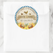 Zonnebloemen Rooster Rustiek Bruiloft Label (Tas)