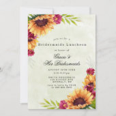 Zonnebloemen Roze Bridesmaids Luncheon Invitations (Voorkant)