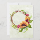 Zonnebloemen Roze Floral Wedding Shower-uitnodigin (Achterkant)