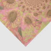 Zonnebloemen Roze Gele Pastel Abstracte ontkoppeli Tissuepapier (Detail)
