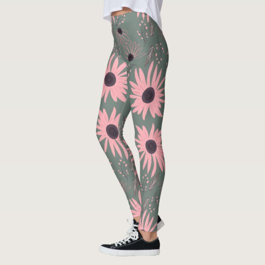Zonnebloemen Roze hand, gebotteld Leggings (Links)