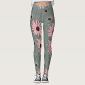 Zonnebloemen Roze hand, gebotteld Leggings (Voorkant)