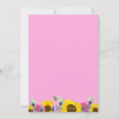 Zonnebloemen Roze Rozen Sweet Bee Meisje Baby show Kaart (Achterkant)