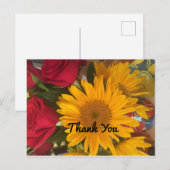 Zonnebloemen & Rozen Bedankkaart Briefkaart (Voorkant / Achterkant)