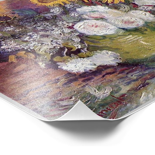 Zonnebloemen Rozen en andere bloemen Vincent van G Foto Afdruk (Hoek)