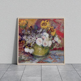 Zonnebloemen Rozen en andere bloemen Vincent van G Foto Afdruk