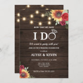 Zonnebloemen, Rozen, lampjes en Barnwood I DO BBQ Kaart (Voorkant / Achterkant)