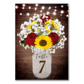 Zonnebloemen Rozen Mason Jar String Lights Weddens Kaart (Achterkant)