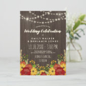 Zonnebloemen Rozen Slingerlichten Rustieke Schuur  Kaart (Staand voorkant)