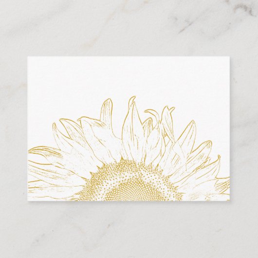Zonnebloemen RSVP-kaart Informatiekaartje (Achterkant)