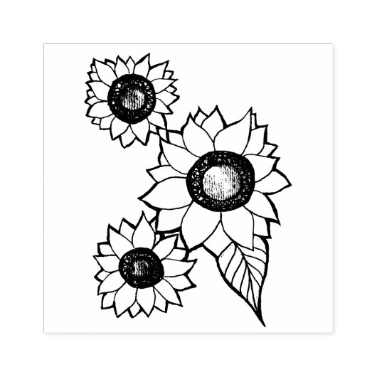 Zonnebloemen Rubberstempel (Afrduk)