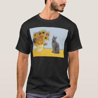 Zonnebloemen - Russische Blauwe kat T-shirt