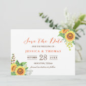 Zonnebloemen Rustic Chic Wedding Save the Date (Staand voorkant)