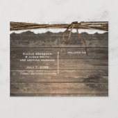 Zonnebloemen Rustic Houten Kant Landelijk Bewaar d Aankondigingskaart (Achterkant)